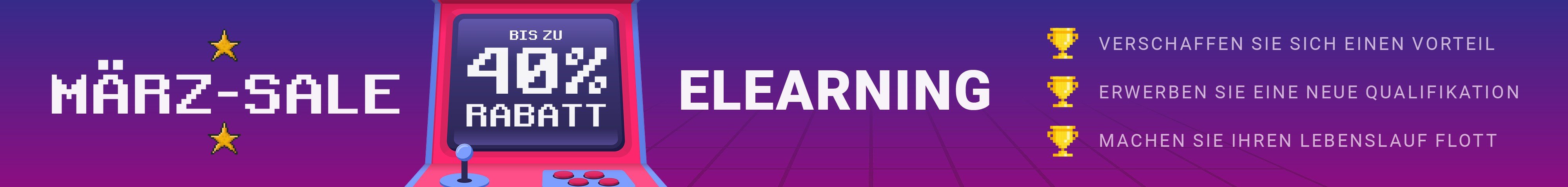 <p>BIS ZU 40% RABATT AUF E-LEARNING</p>